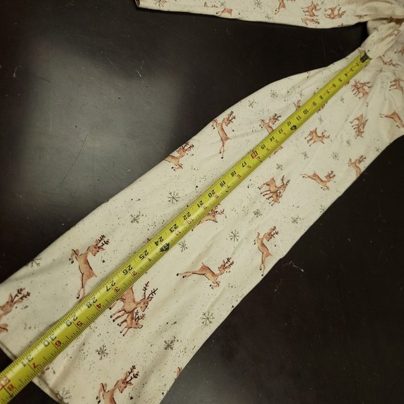 Burts Bees Baby Pajama Pants Womens L Christmas Print Straight‎ Pockets Reindeer - Picture 6 of 10